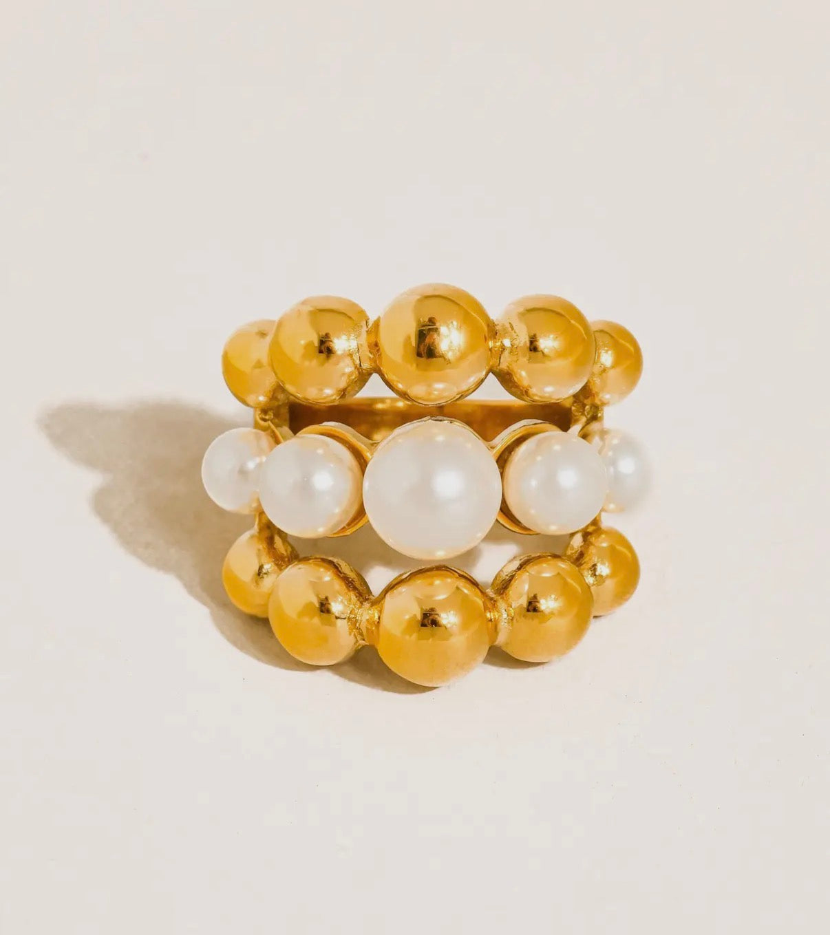 18k Gold Non Tarnish Statement Ring