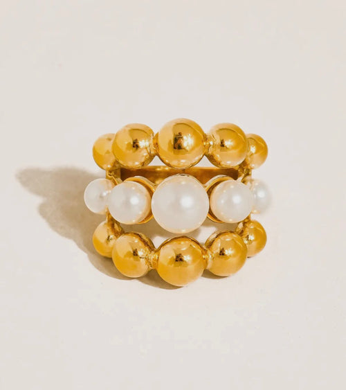 18k Gold Non Tarnish Statement Ring