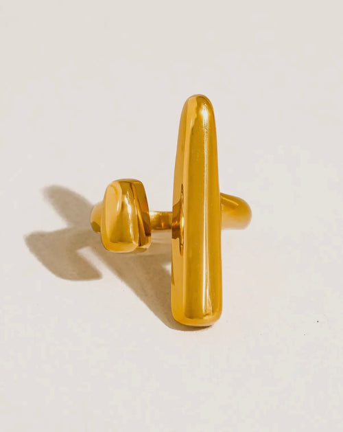 18k Gold Non Tarnish Statement Ring