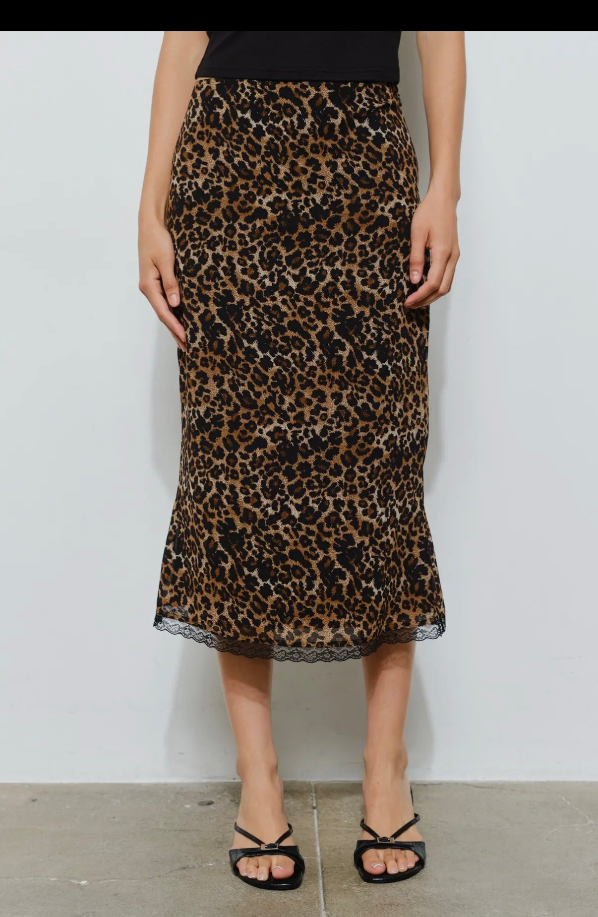 Valencia Leopard Midi Skirt