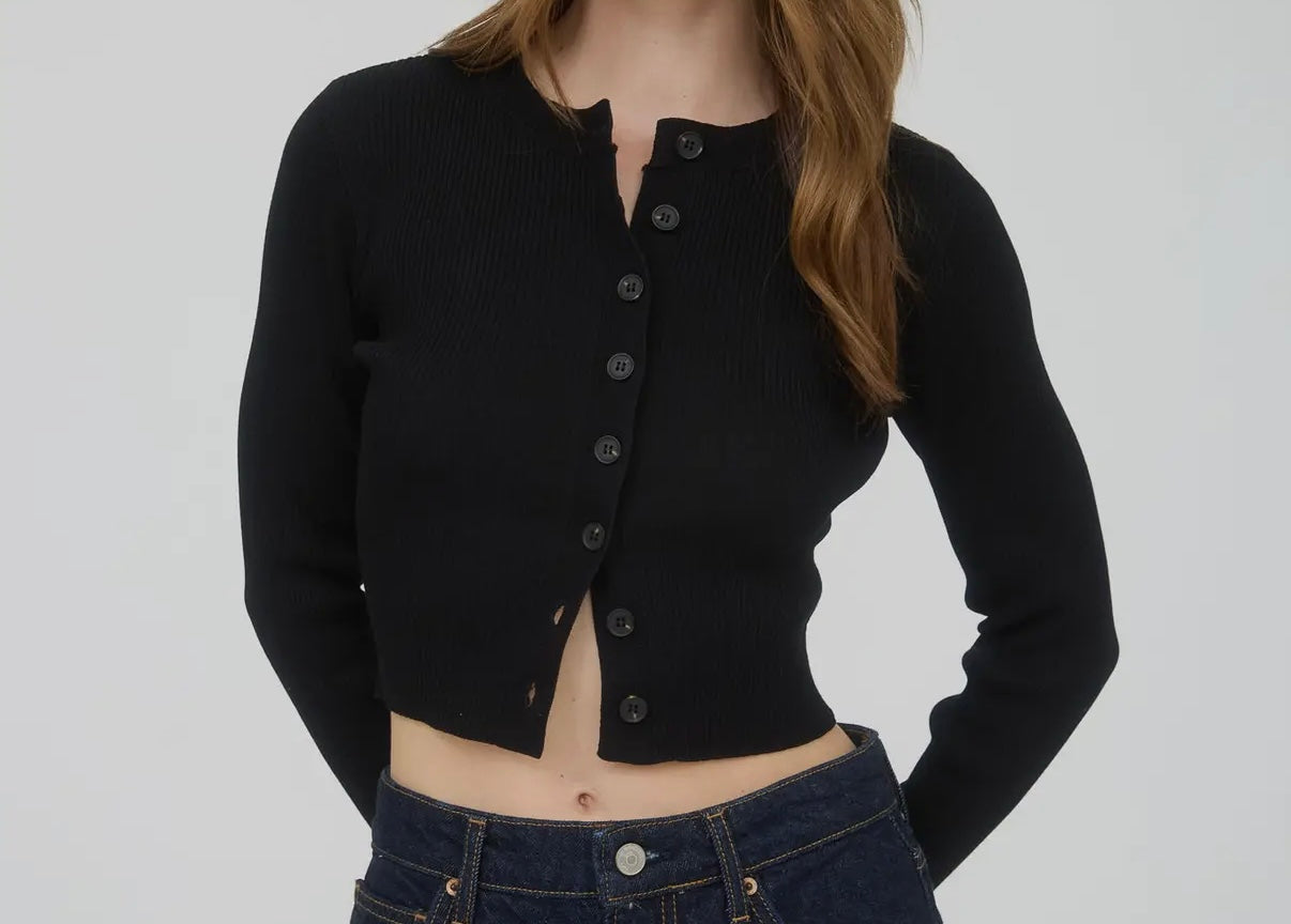 Button Down Black Cardigan
