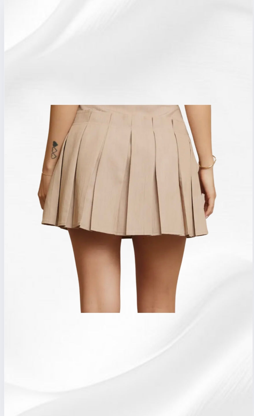 Beige Pleated Skirt