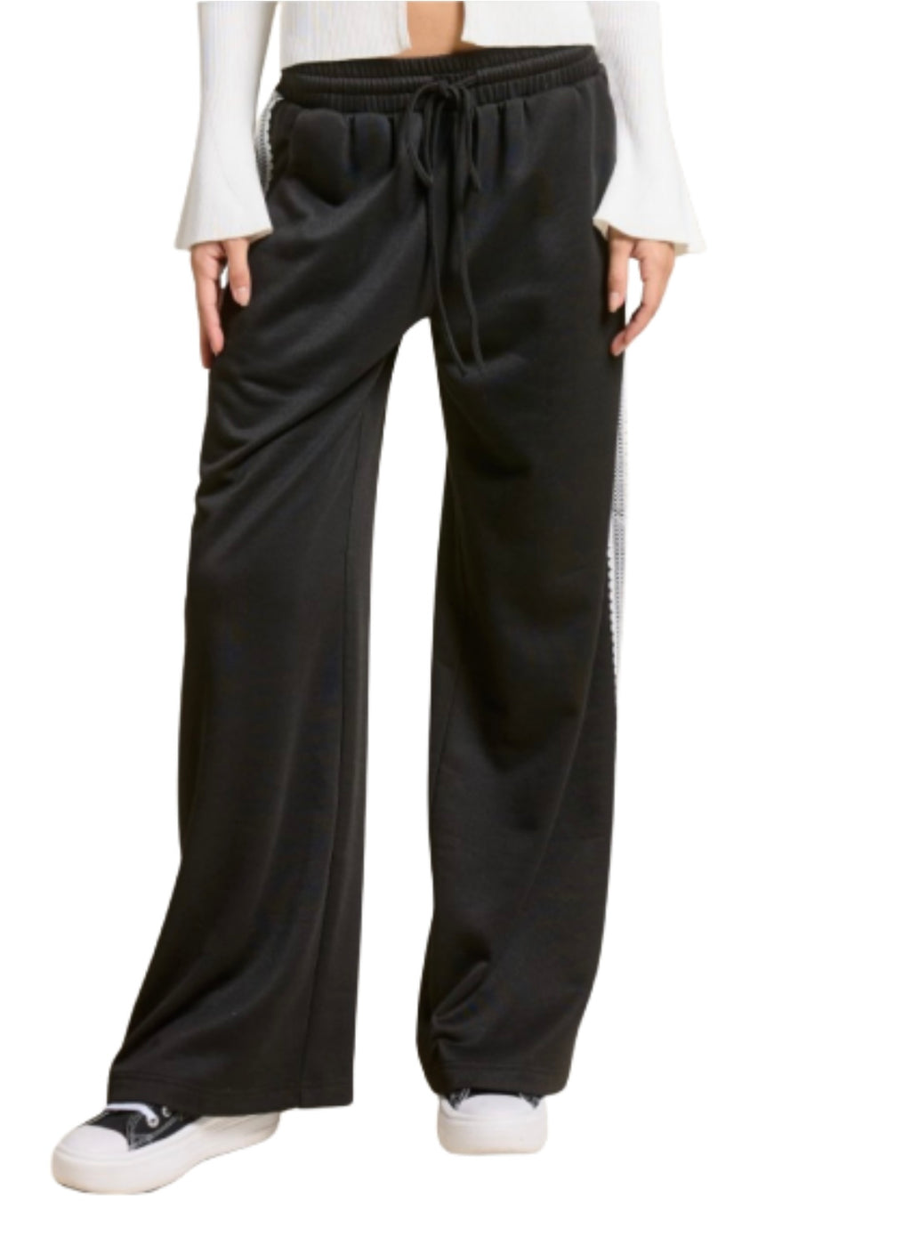 $ Lace Trim Track Pant