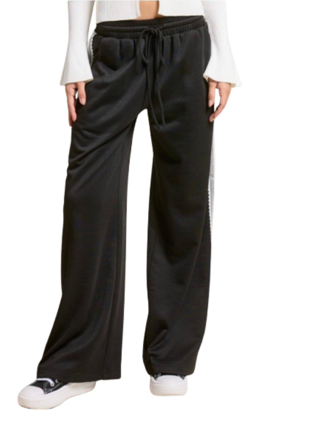 $ Lace Trim Track Pant