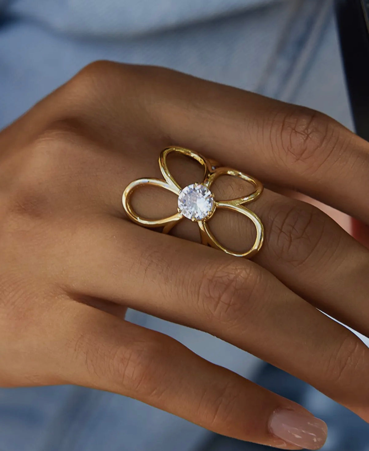 Flower 18k Gold Non Tarnish Ring – Topanga Boutique