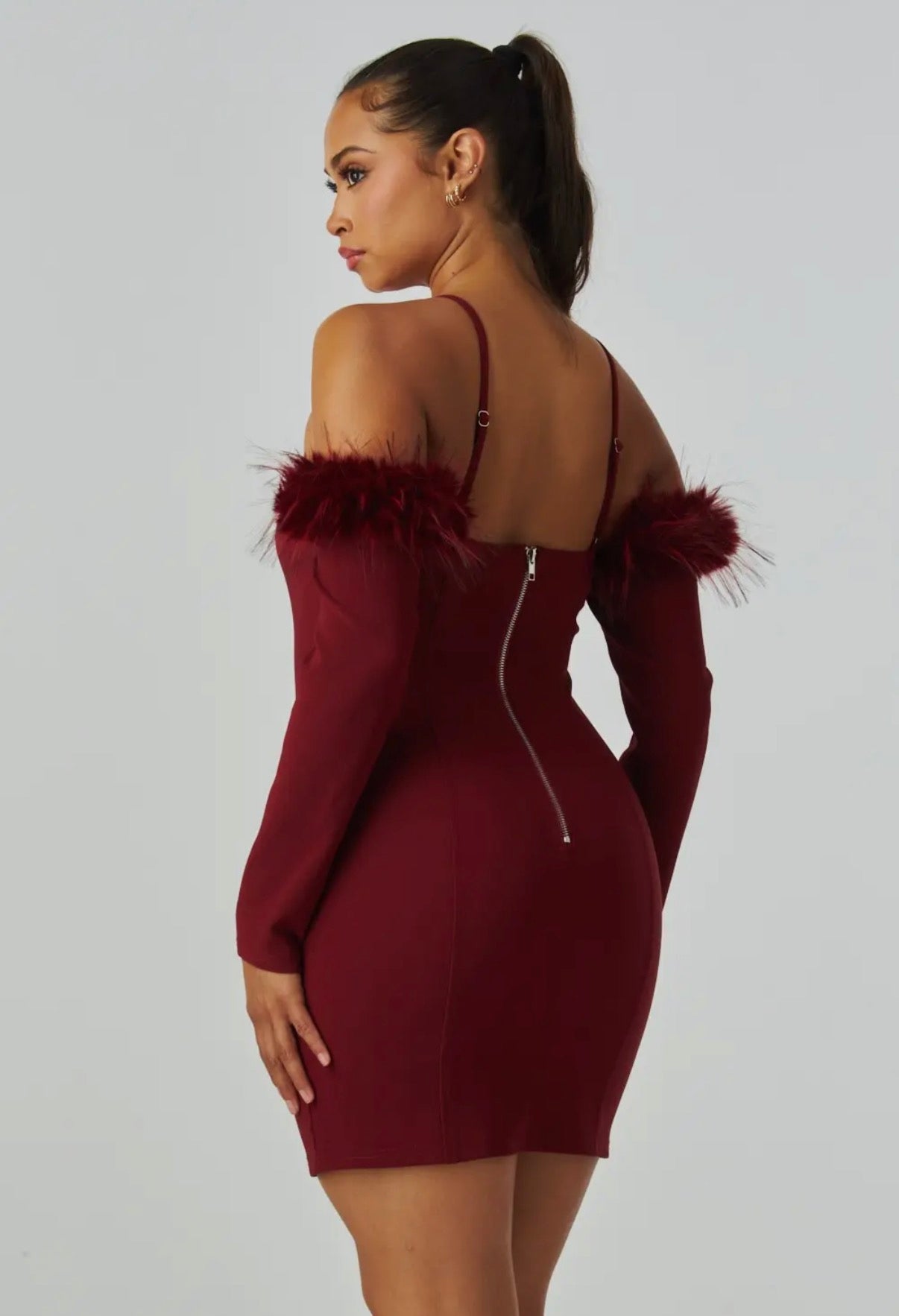 The Sophie Fur Trim Dress