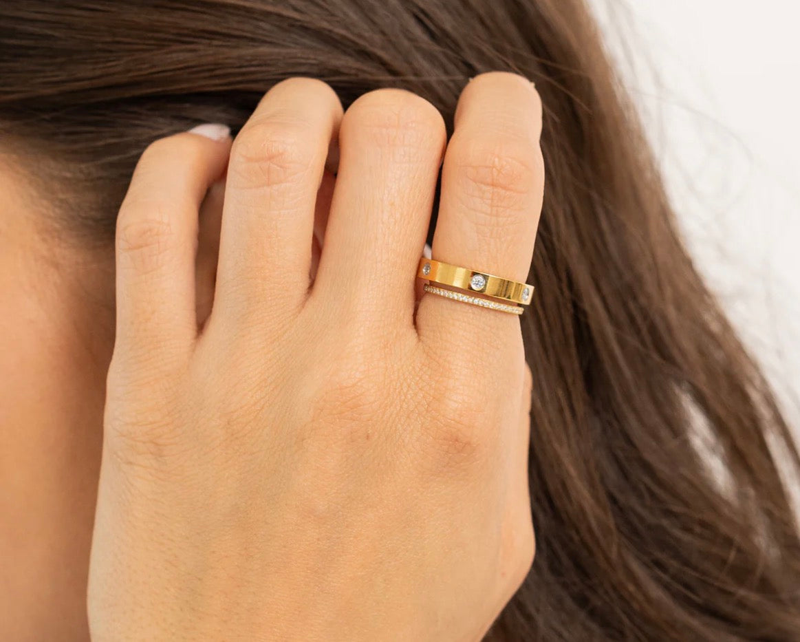 Waterproof Gold Diamond Band