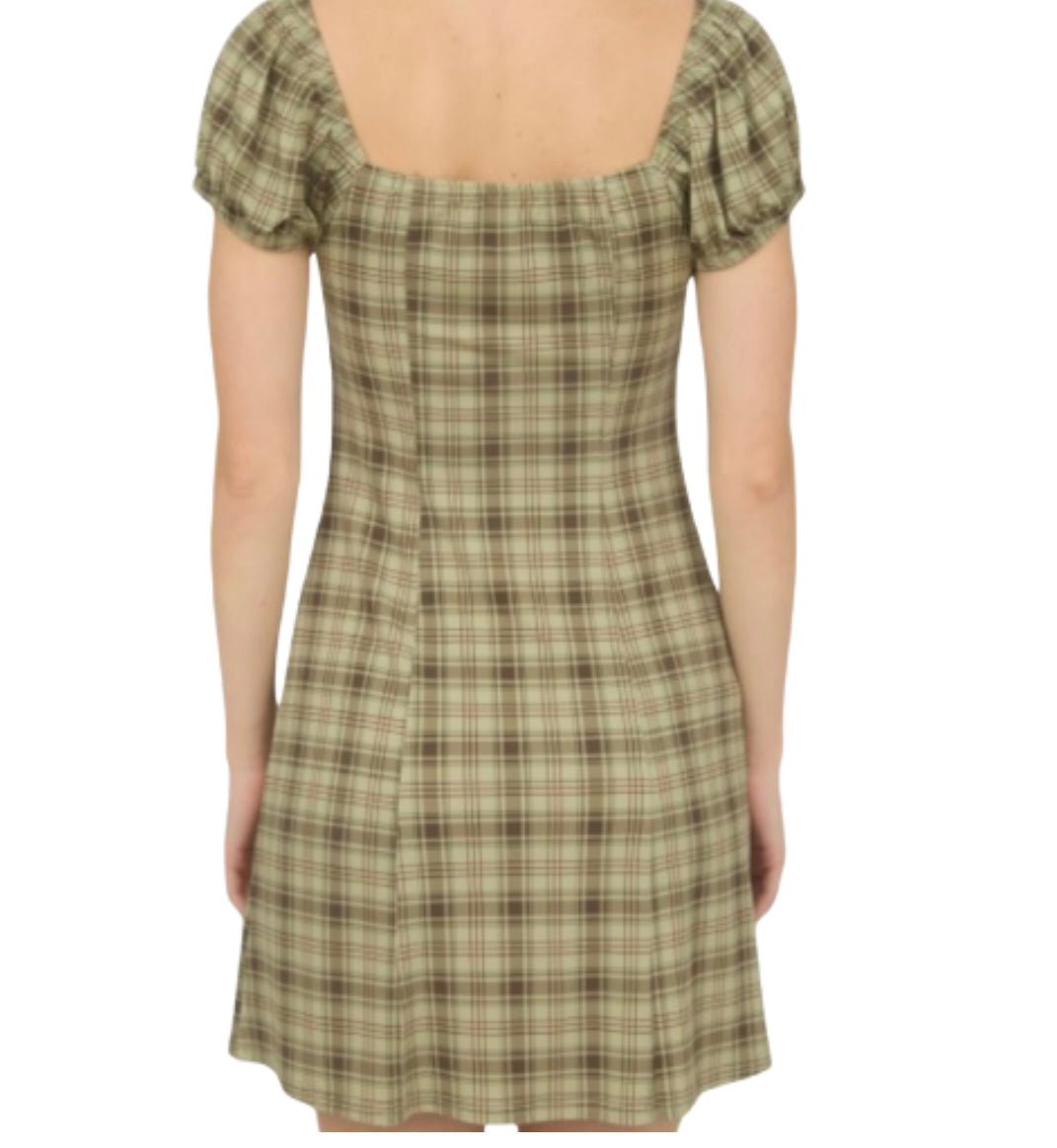 Plaid Short Sleeve Mini