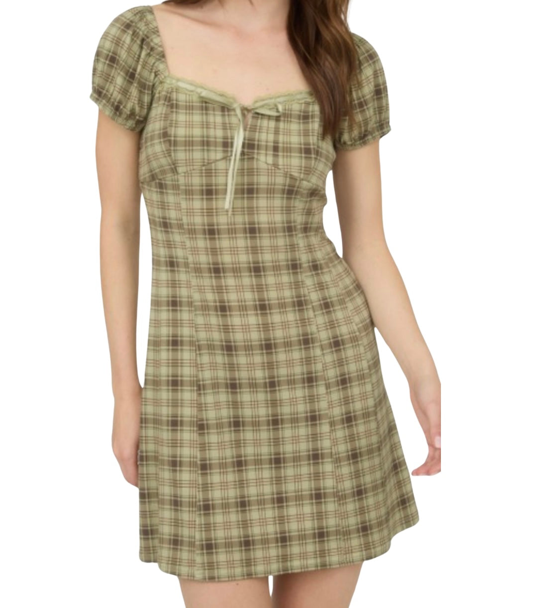 Plaid Short Sleeve Mini