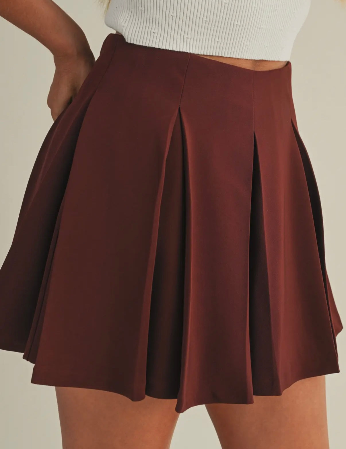 Cherry Pleated Skirt