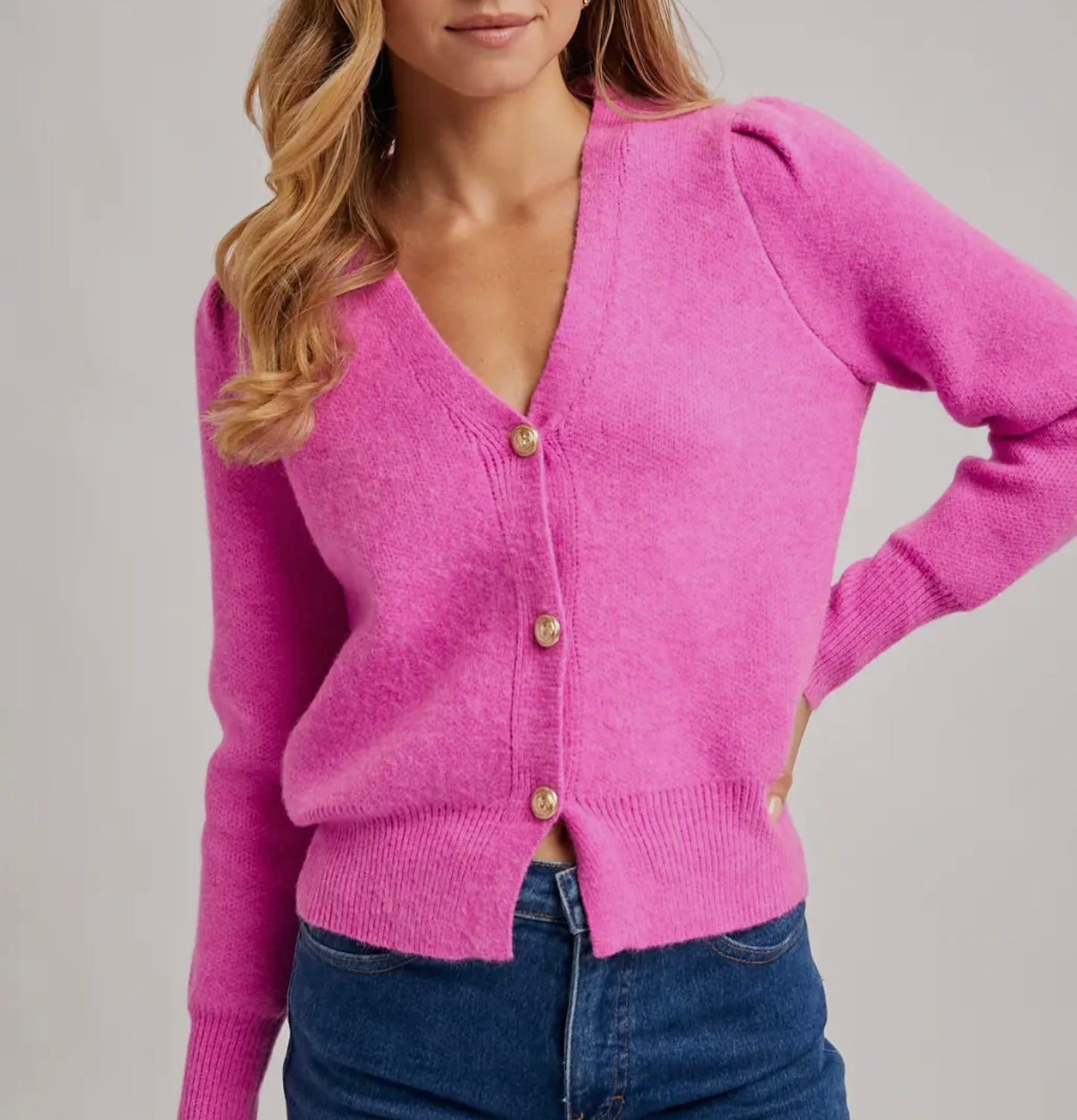 Pink Cardigan V Neck