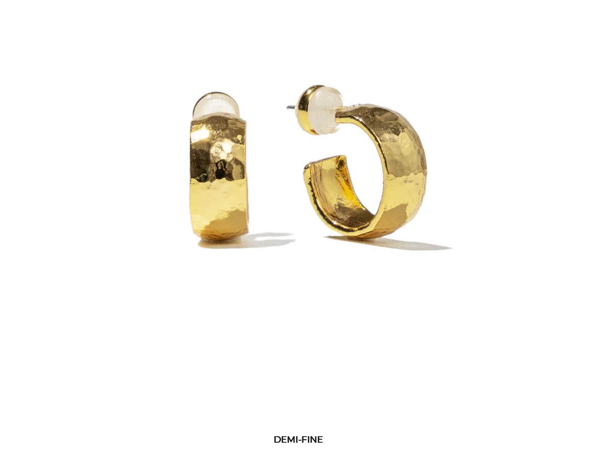Waterproof 24k Gold Hammer Hoop
